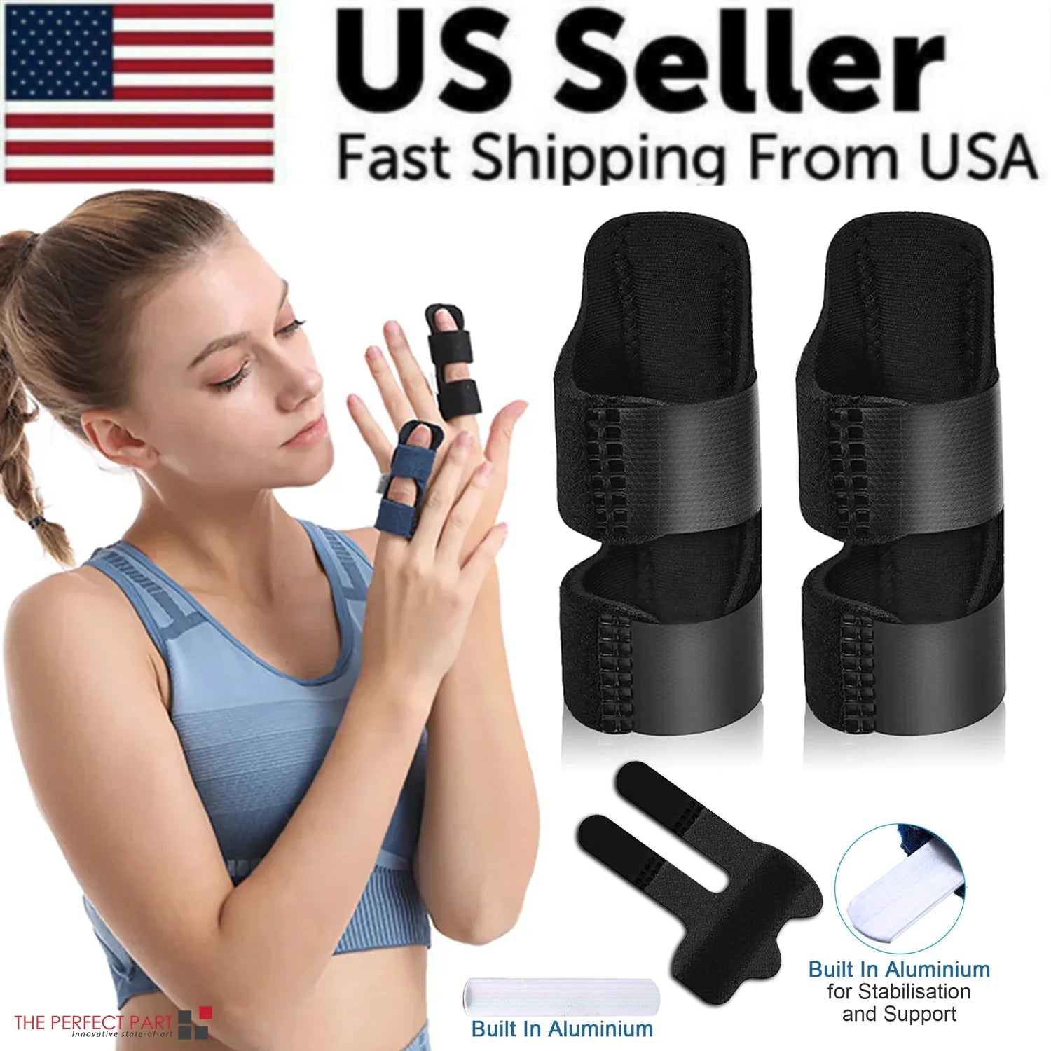 Adjustable Trigger Finger Splint Straightener Corrector Brace Support Protector WEM Support (www.WEM.support)