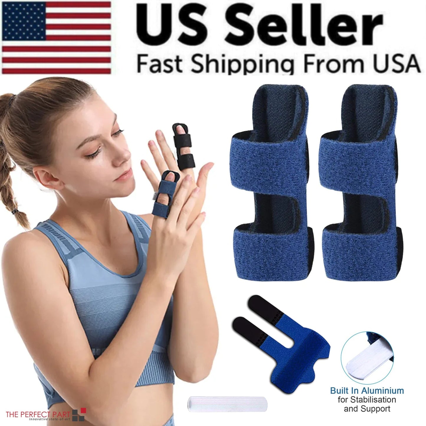 Adjustable Trigger Finger Splint Straightener Corrector Brace Support Protector WEM Support (www.WEM.support)