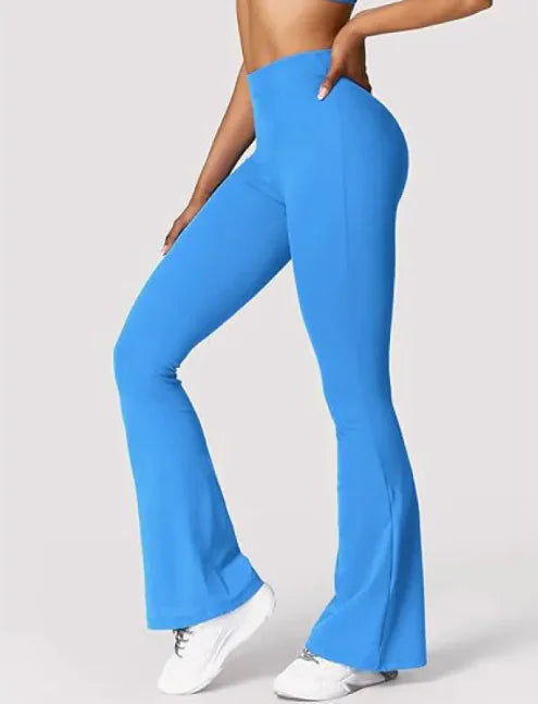 High-Waist Quick-Dry Yoga Bell-Bottom Fitness Pants WEM Support (www.WEM.support)