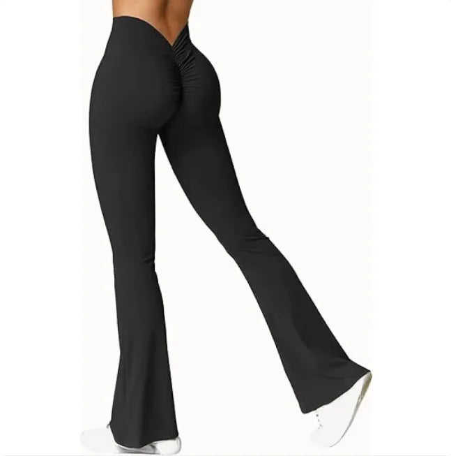 High-Waist Quick-Dry Yoga Bell-Bottom Fitness Pants WEM Support (www.WEM.support)