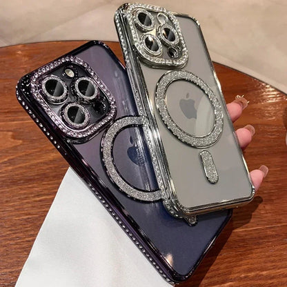 Luxury Pink Diamond Glitter Clear Plating Case WEM Support (www.WEM.support)