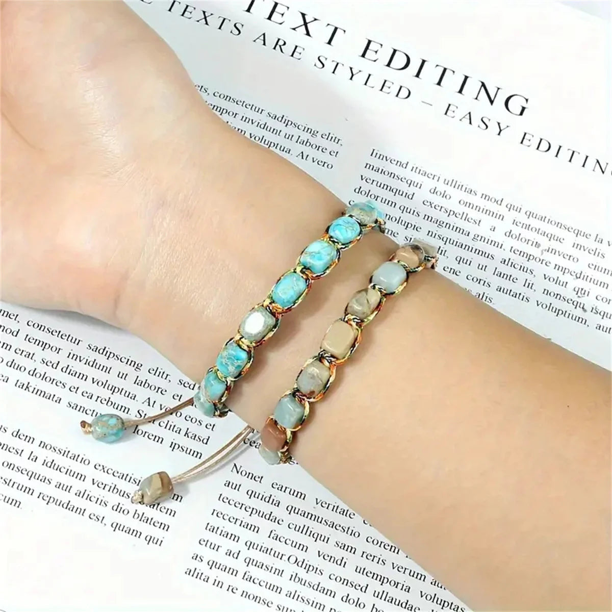 Hand-Woven Emperor Stone Beaded Bracelet WEM Support (www.WEM.support)
