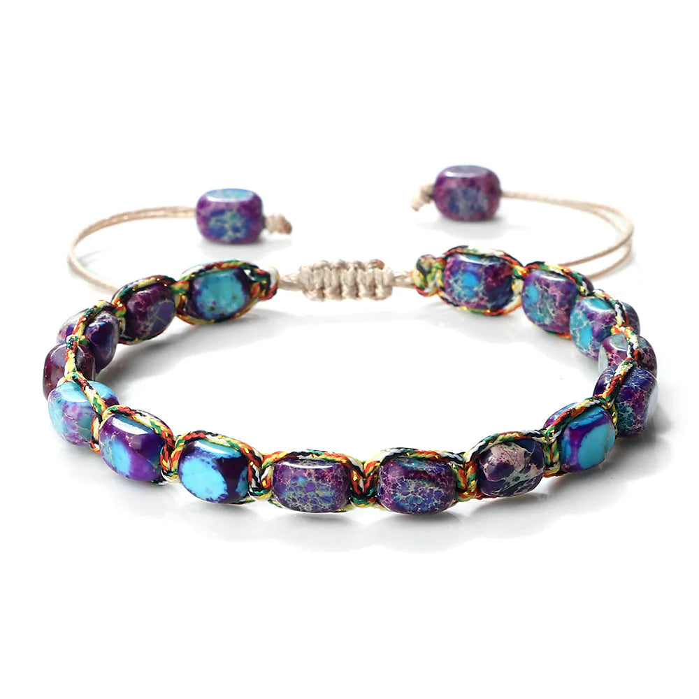Hand-Woven Emperor Stone Beaded Bracelet WEM Support (www.WEM.support)
