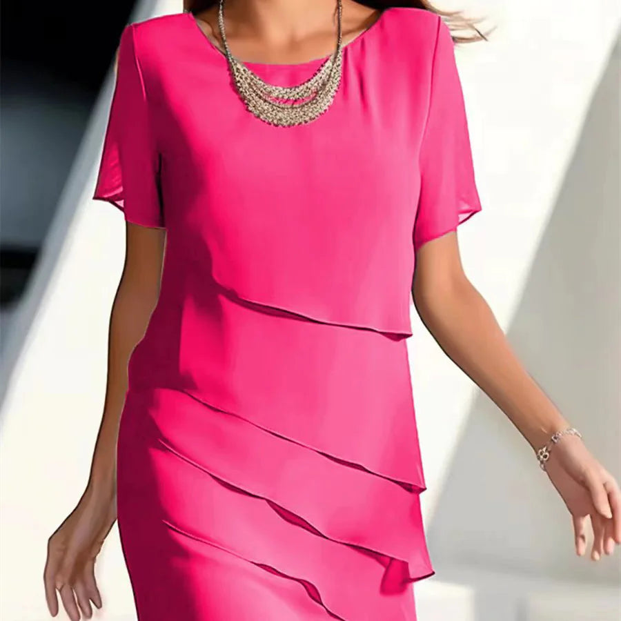 Women's Chiffon Patchwork Dress WEM Support (www.WEM.support)