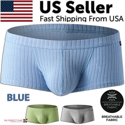Men's Sexy Underwear Low waist Briefs U Pouch Boxers Striped Shorts Underpants WEM Support (www.WEM.support)