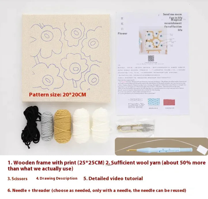 Punch Needle Embroidery Kit with Materials WEM Support (www.WEM.support)