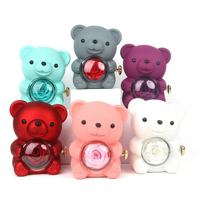 Eternal Rose Teddy Bear Jewelry Box WEM Support (www.WEM.support)