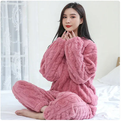 Cozy Flannel Thickened Lounge Set WEM Support (www.WEM.support)