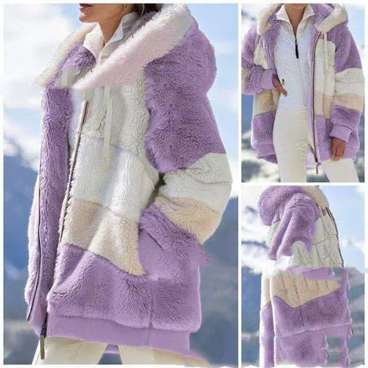 Vibrant Multicolor Patchwork Hooded Crop Jacket WEM Support (www.WEM.support)