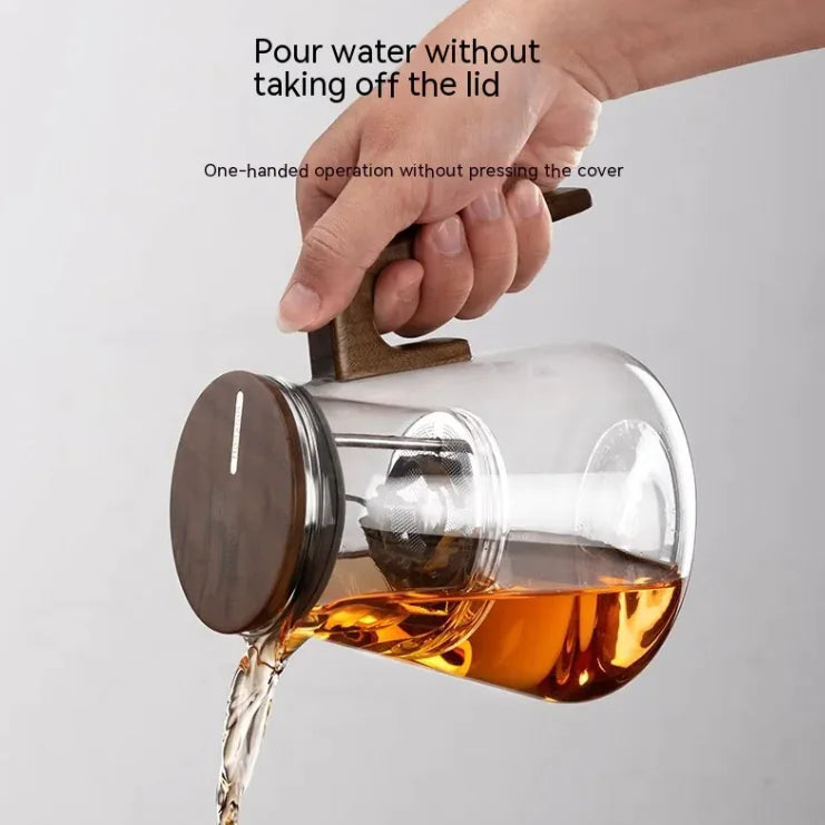 Walnut Full Glass Liner Teapot WEM Support (www.WEM.support)