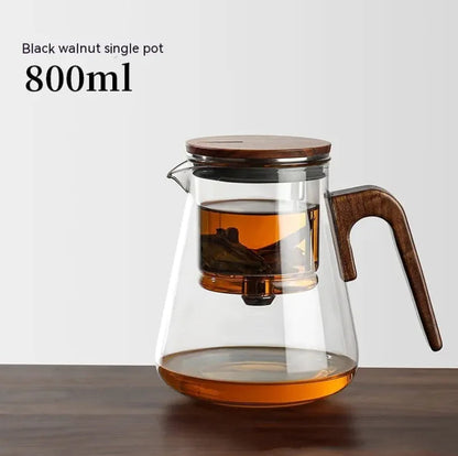 Walnut Full Glass Liner Teapot WEM Support (www.WEM.support)
