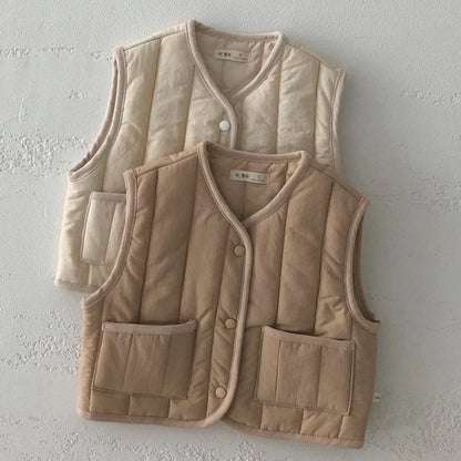 Kids' Warm Autumn/Winter Vest - Solid Color Jacket WEM Support (www.WEM.support)