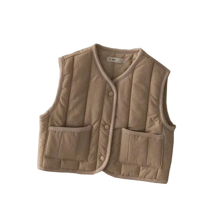 Kids' Warm Autumn/Winter Vest - Solid Color Jacket WEM Support (www.WEM.support)