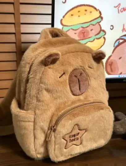 Capybara Plush Little Backpack WEM Support (www.WEM.support)