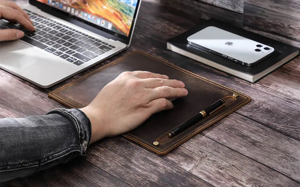 Genuine Leather Mouse Pad WEM Support (www.WEM.support)