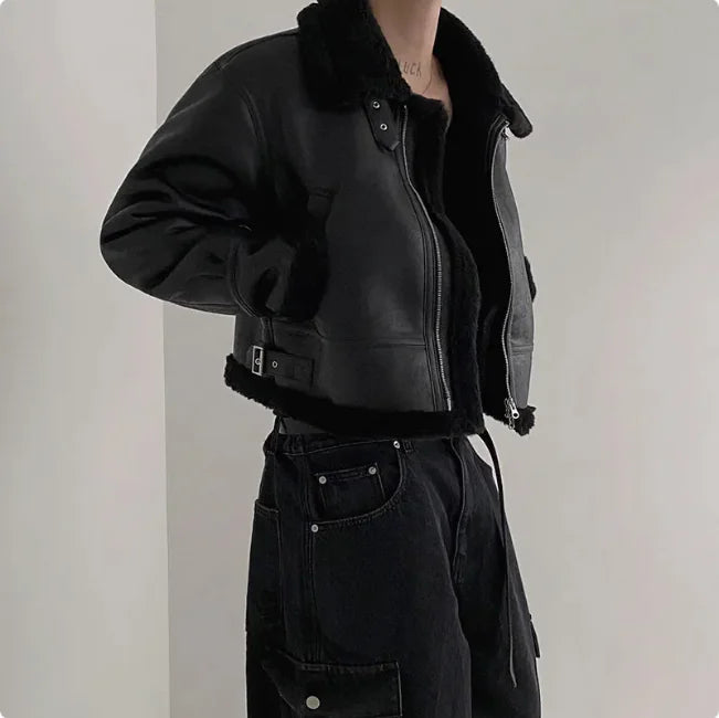 Korean Luxe Suede Lambswool Oversized Coat WEM Support (www.WEM.support)