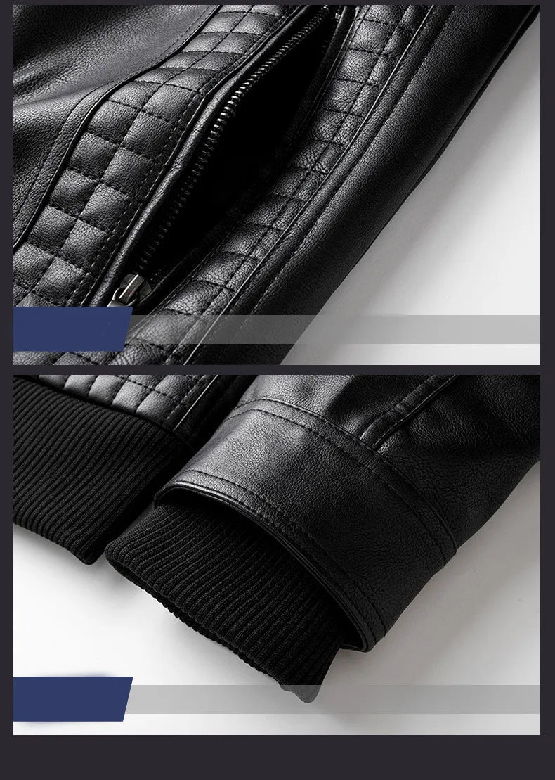 Leather Hooded Winter Jacket WEM Support (www.WEM.support)