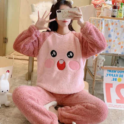 Women's Coral Fleece Flannel Home Suit WEM Support (www.WEM.support)