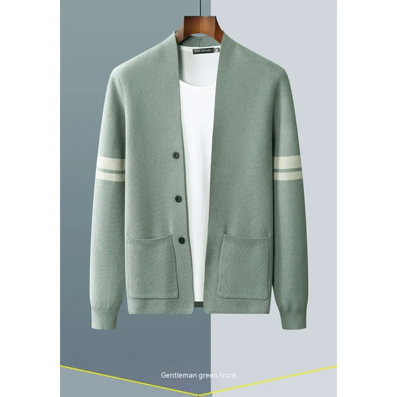 Men's Fall Winter Fashion V-neck Casual Wool Knitted Sweater Coat WEM Support (www.WEM.support)