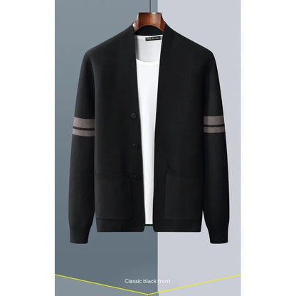 Men's Fall Winter Fashion V-neck Casual Wool Knitted Sweater Coat WEM Support (www.WEM.support)