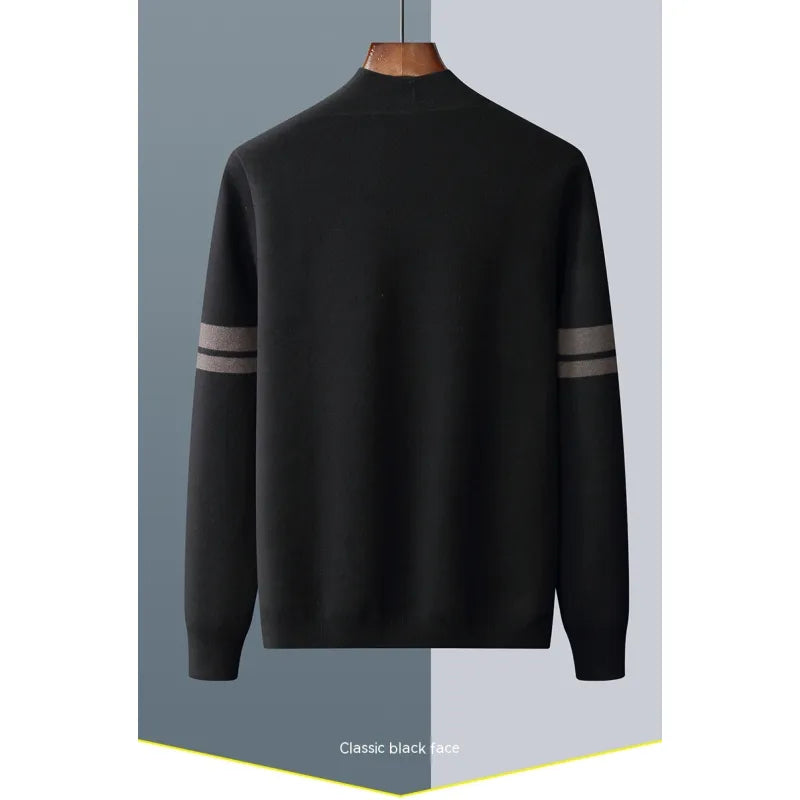 Men's Fall Winter Fashion V-neck Casual Wool Knitted Sweater Coat WEM Support (www.WEM.support)