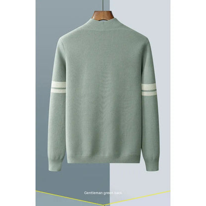 Men's Fall Winter Fashion V-neck Casual Wool Knitted Sweater Coat WEM Support (www.WEM.support)