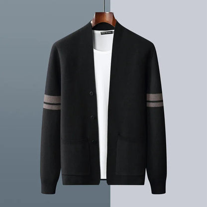 Men's Fall Winter Fashion V-neck Casual Wool Knitted Sweater Coat WEM Support (www.WEM.support)