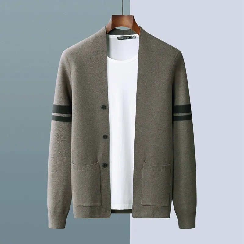 Men's Fall Winter Fashion V-neck Casual Wool Knitted Sweater Coat WEM Support (www.WEM.support)