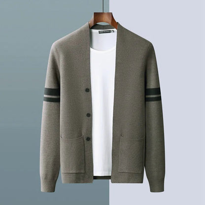 Men's Fall Winter Fashion V-neck Casual Wool Knitted Sweater Coat WEM Support (www.WEM.support)