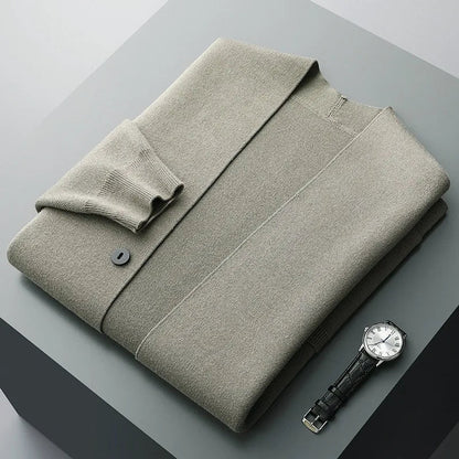 Men's Fall Winter Fashion V-neck Casual Wool Knitted Sweater Coat WEM Support (www.WEM.support)