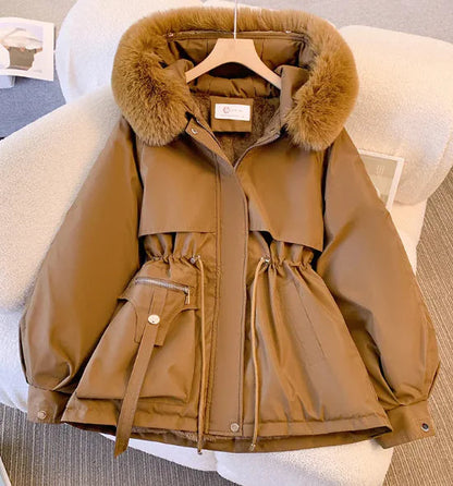 Women's Slimming Hooded Cotton-Padded Jacket WEM Support (www.WEM.support)