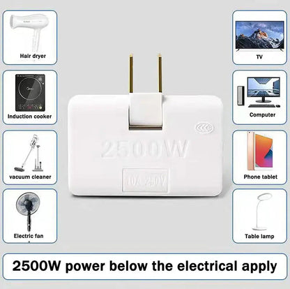 1500W 3-Way Foldable Travel Adapter WEM Support (www.WEM.support)