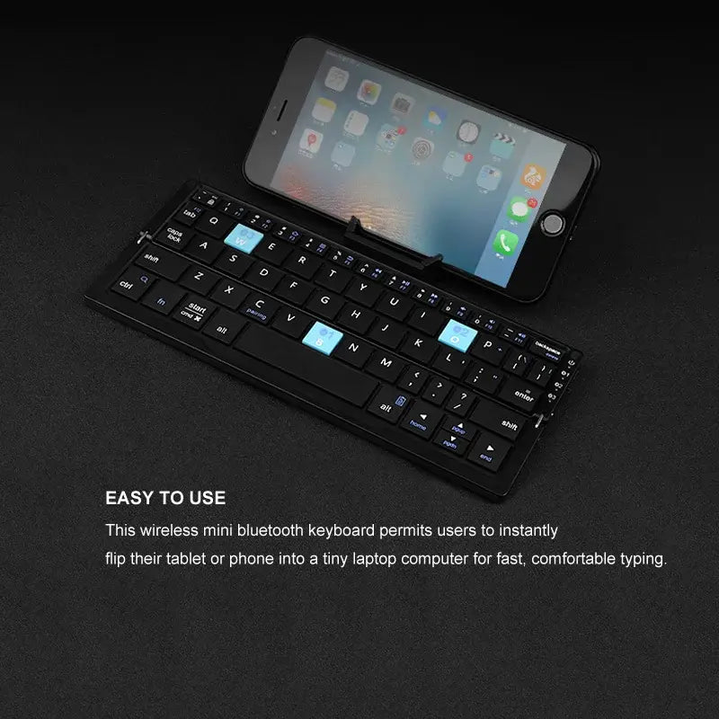 Foldable Bluetooth Keyboard Rechargeable Keyboard WEM Support (www.WEM.support)