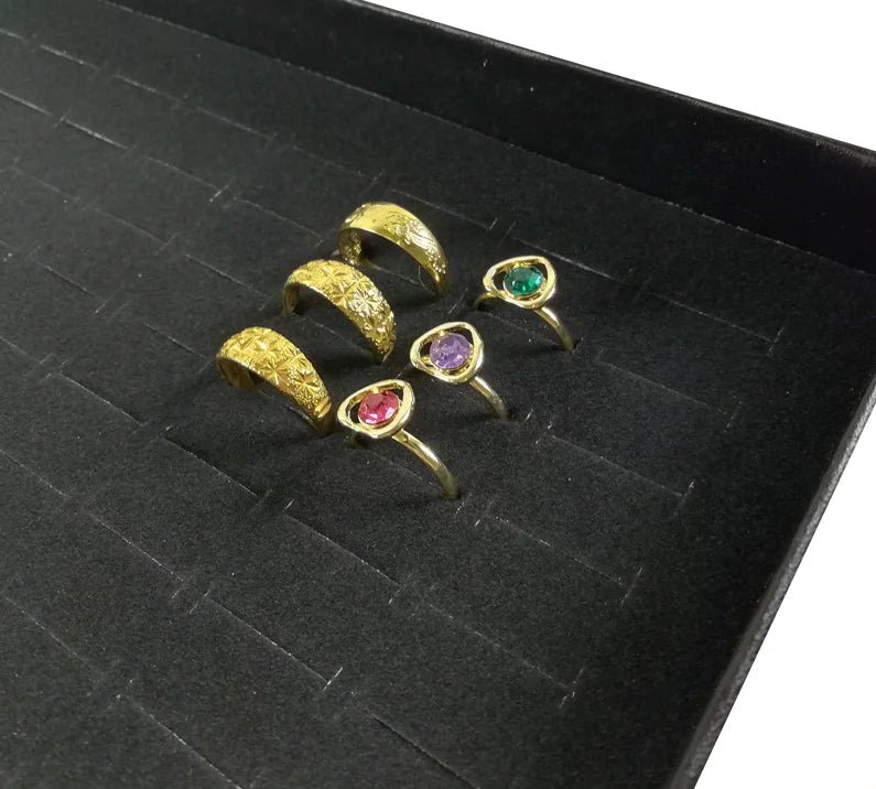 100 Slots Jewelry Ring Display Organizer Tray Holder Earrings Storage Box Case WEM Support (www.WEM.support)