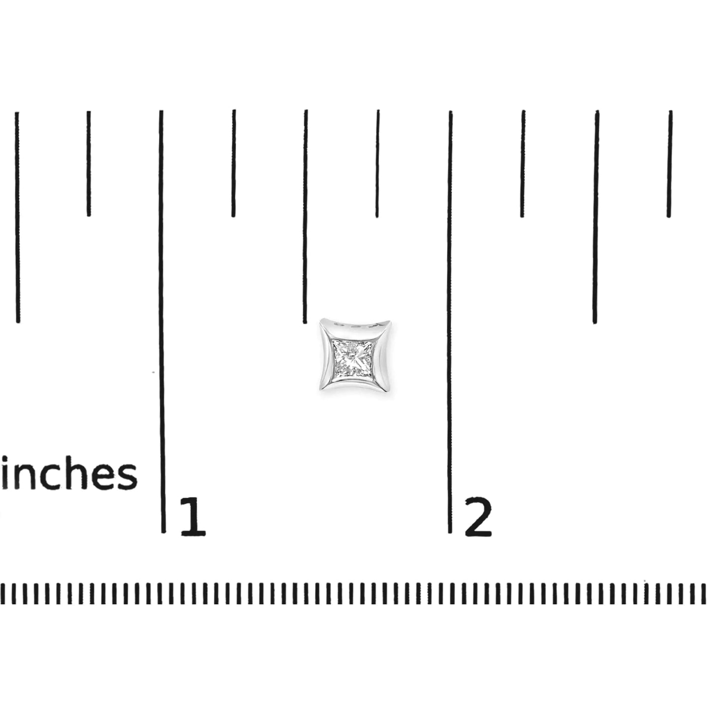 10K White Gold 1/2 Cttw Invisible Set Princess-Cut Diamond Stud Earrings (H-I Color, SI2-I1 Clarity) WEM Support (www.WEM.support)