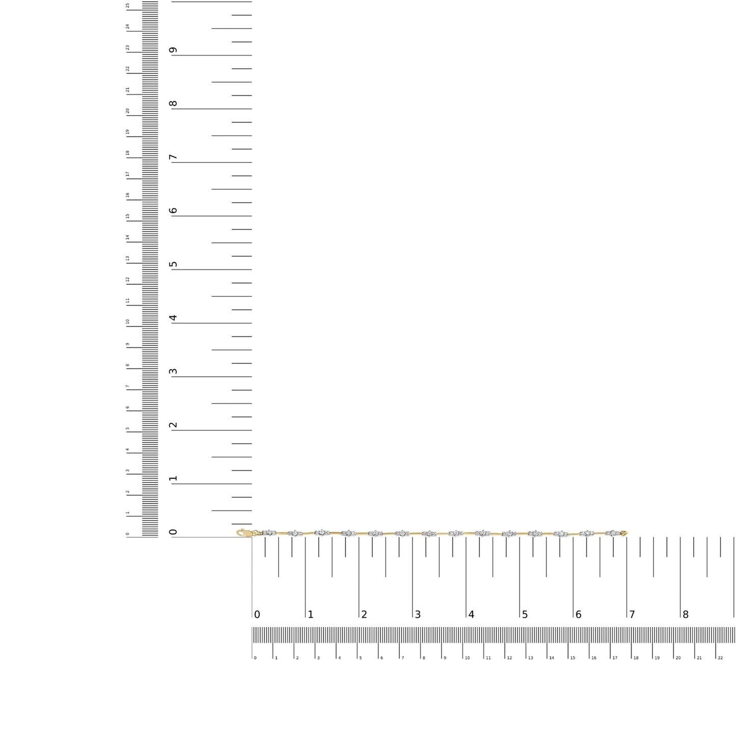 10K Yellow Gold 1.00 Cttw Diamond 3 Stone 7" Tennis Bracelet (H-I Color, I2-I3 Clarity) WEM Support (www.WEM.support)