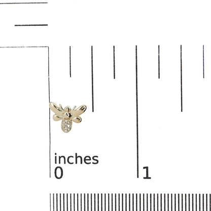 10K Yellow Gold Diamond Accented Bumble Bee Stud Earring (H-I Color, I1-I2 Clarity) WEM Support (www.WEM.support)