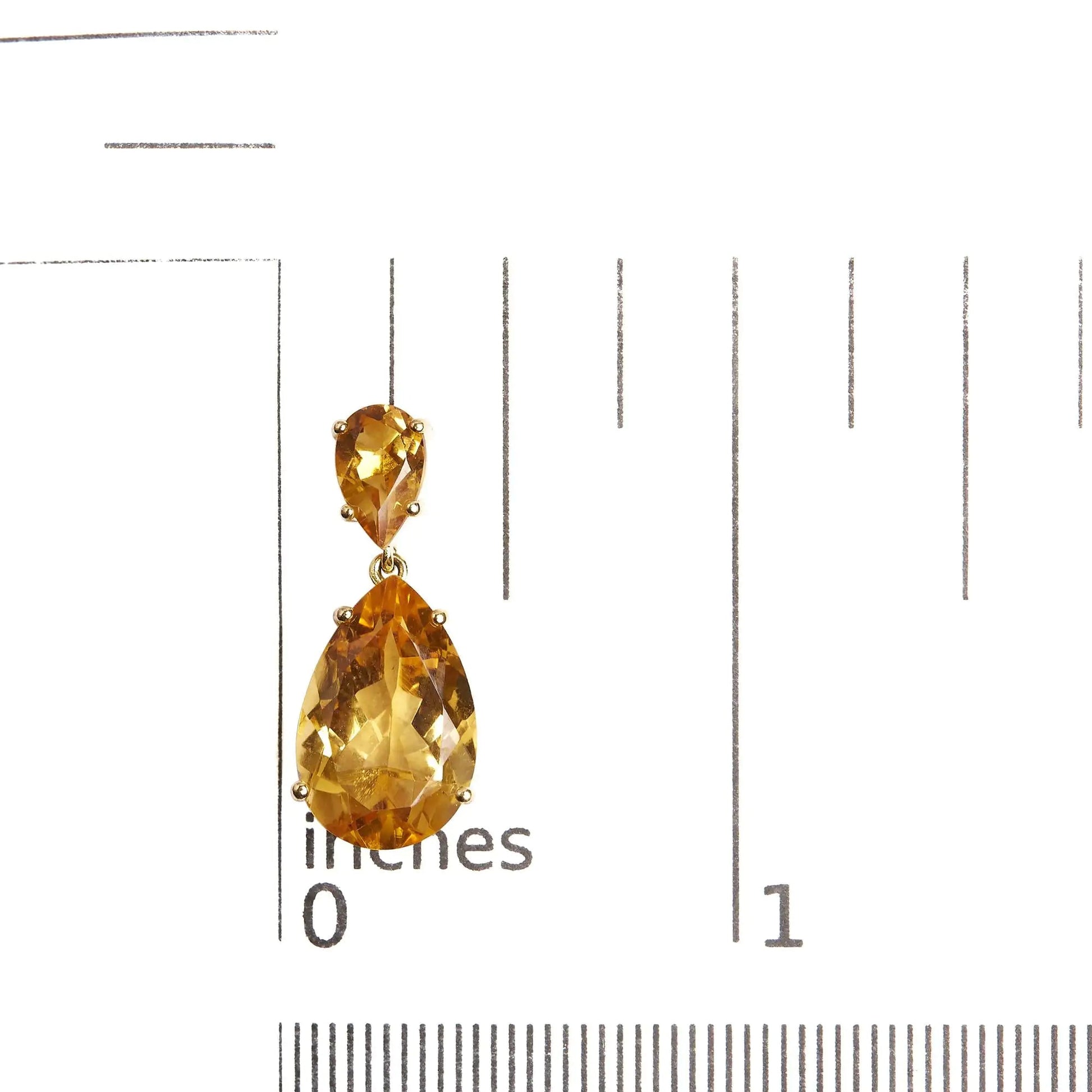 10K Yellow Gold Plated .925 Sterling Silver 12 1/3 Cttw Pear Shaped Orange Citrine Dangle Double Drop Stud Earring WEM Support (www.WEM.support)
