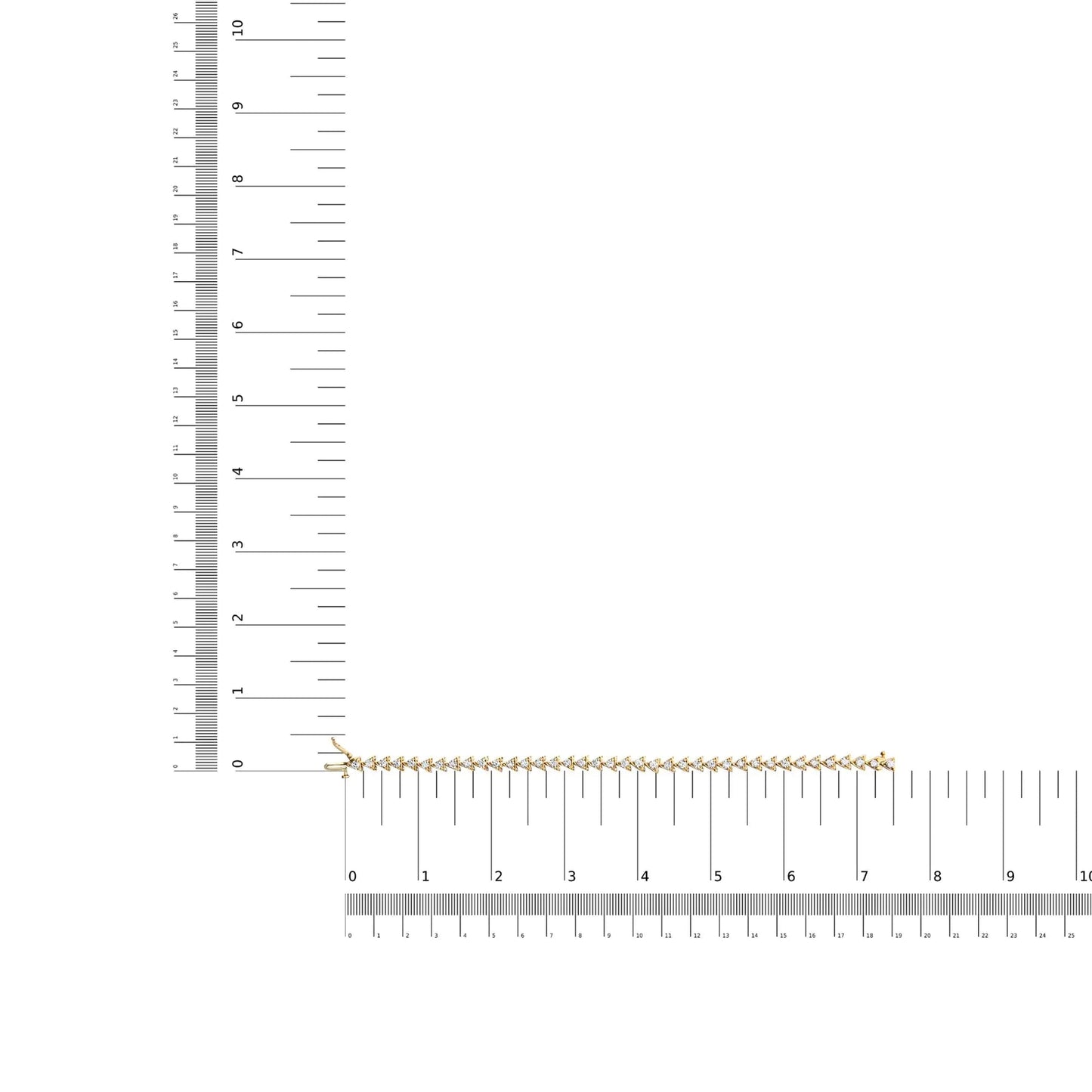 10K Yellow Gold Plated .925 Sterling Silver 3.0 Cttw Diamond Triangle Link Tennis Bracelet (I-J Color, SI2-I1 Clarity) - Size 7.25" Inches WEM Support (www.WEM.support)