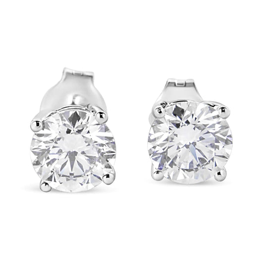14K White Gold 1 3/4 Cttw Lab Grown Round Brilliant Diamond Solitaire Stud Earring (F-G Color, VS2-SI1 Clarity) WEM Support (www.WEM.support)