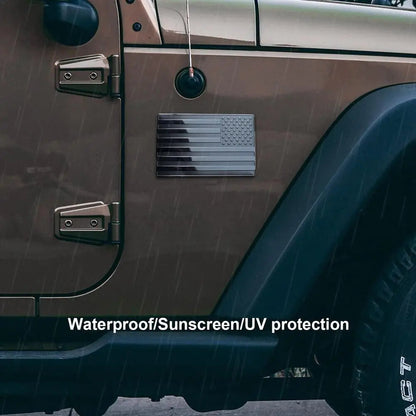 2PCS Metal USA Flag Sticker American Car Truck Decal Emblem Black WEM Support (www.WEM.support)