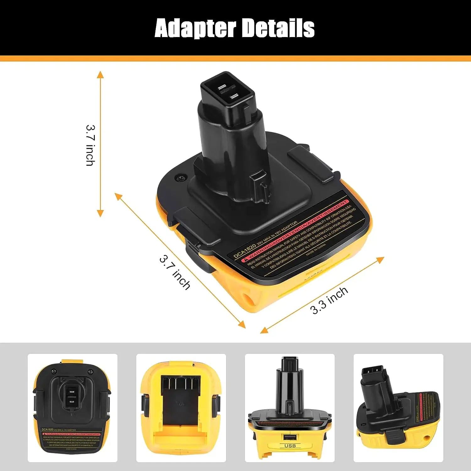 2X 18V To 20V MAX DCA1820 Adapter Converter For DEWALT 20 Volt Li-ion Battery WEM Support (www.WEM.support)