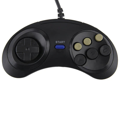 2X 6 Button Game Pad Controller For SEGA Genesis Black Old School Classic New WEM Support (www.WEM.support)
