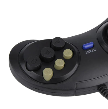 2X 6 Button Game Pad Controller For SEGA Genesis Black Old School Classic New WEM Support (www.WEM.support)