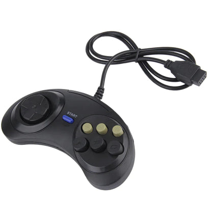 2X 6 Button Game Pad Controller For SEGA Genesis Black Old School Classic New WEM Support (www.WEM.support)