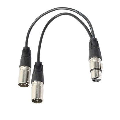 3Pin XLR Female Jack To Dual 2 Male Plug Y Splitter Cable Adapter Microphone USA WEM Support (www.WEM.support)
