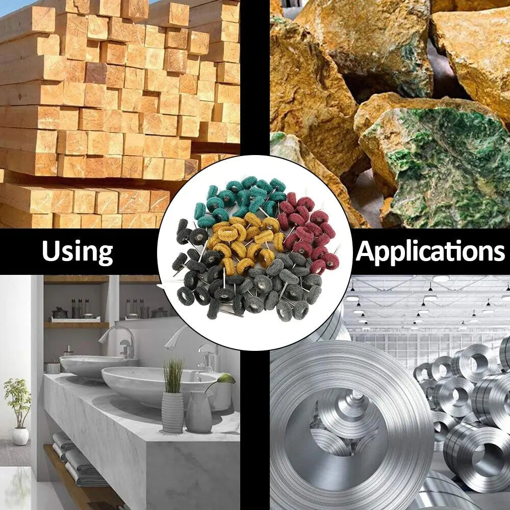 50 Metal Polishing Buffing Wheel Burr Kit Rotary Tool Accessories Set For Dremel WEM Support (www.WEM.support)