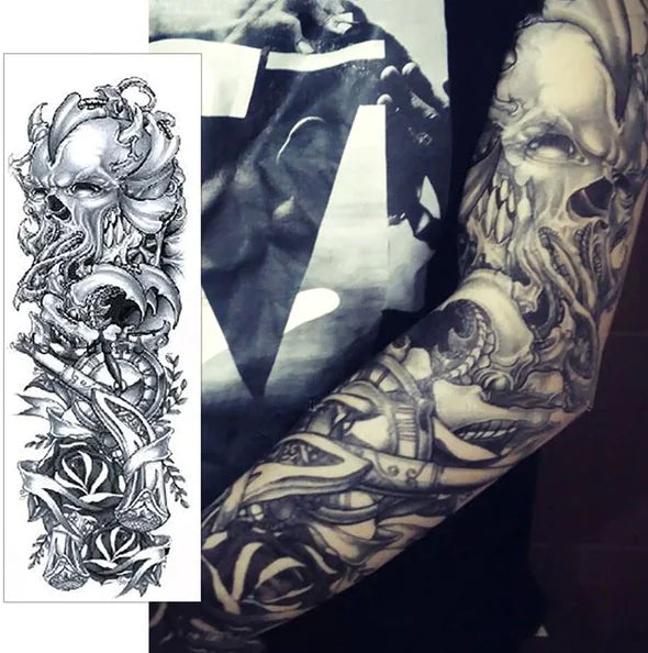 5Pcs Large Temporary Body Art Arm Tattoo Sticker Sleeve Man Women Waterproof USA WEM Support (www.WEM.support)