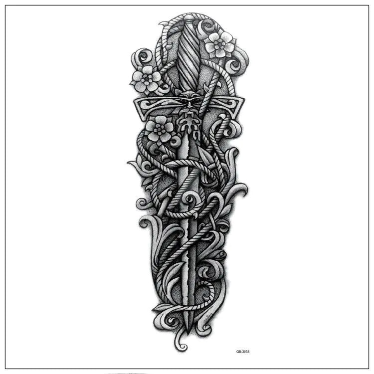 5Pcs Large Temporary Body Art Arm Tattoo Sticker Sleeve Man Women Waterproof USA WEM Support (www.WEM.support)