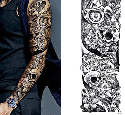 5Pcs Large Temporary Body Art Arm Tattoo Sticker Sleeve Man Women Waterproof USA WEM Support (www.WEM.support)